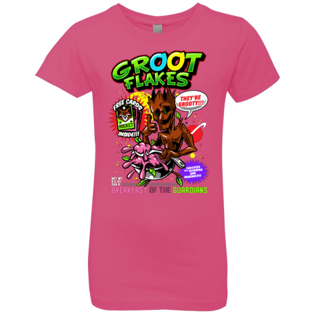 T-Shirts Hot Pink / YXS Groot Flakes Girls Premium T-Shirt