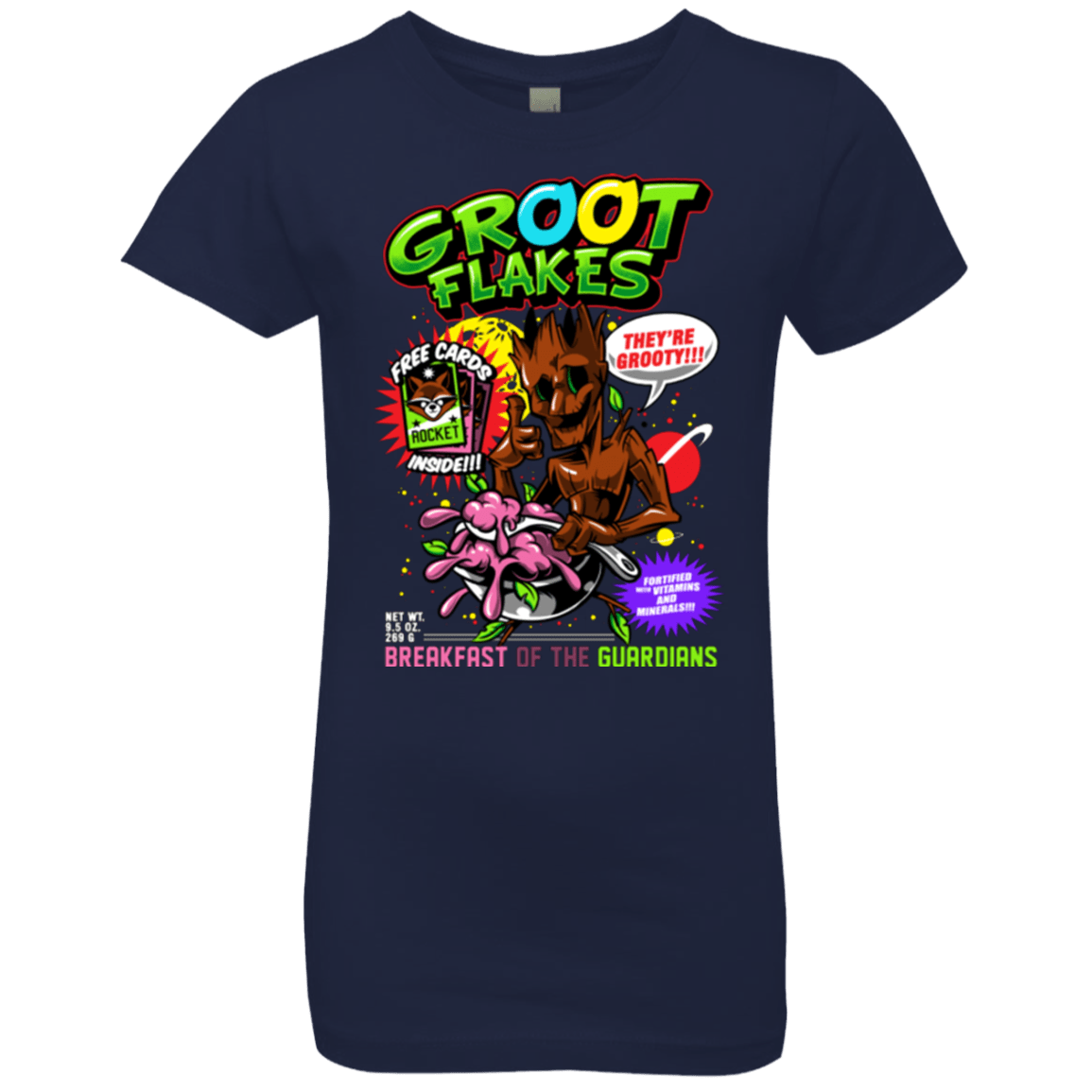 T-Shirts Midnight Navy / YXS Groot Flakes Girls Premium T-Shirt