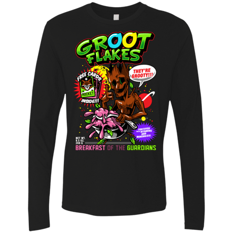 T-Shirts Black / Small Groot Flakes Men's Premium Long Sleeve