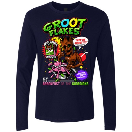 T-Shirts Midnight Navy / Small Groot Flakes Men's Premium Long Sleeve