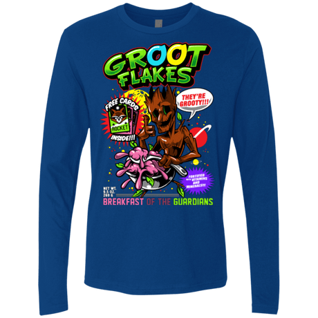 T-Shirts Royal / Small Groot Flakes Men's Premium Long Sleeve