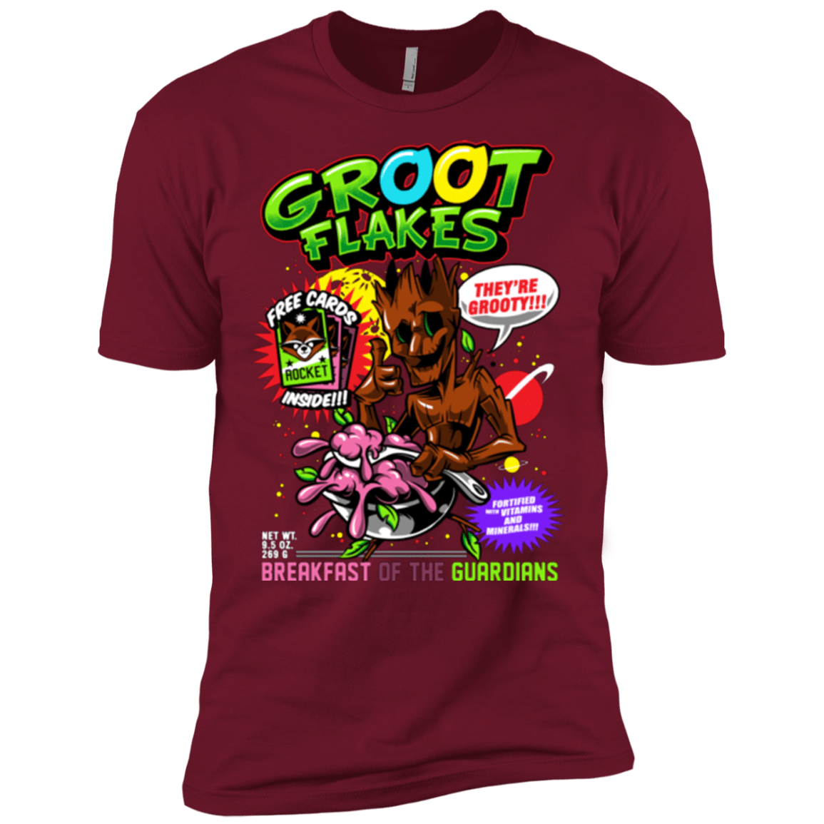 T-Shirts Cardinal / X-Small Groot Flakes Men's Premium T-Shirt