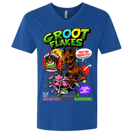 T-Shirts Royal / X-Small Groot Flakes Men's Premium V-Neck
