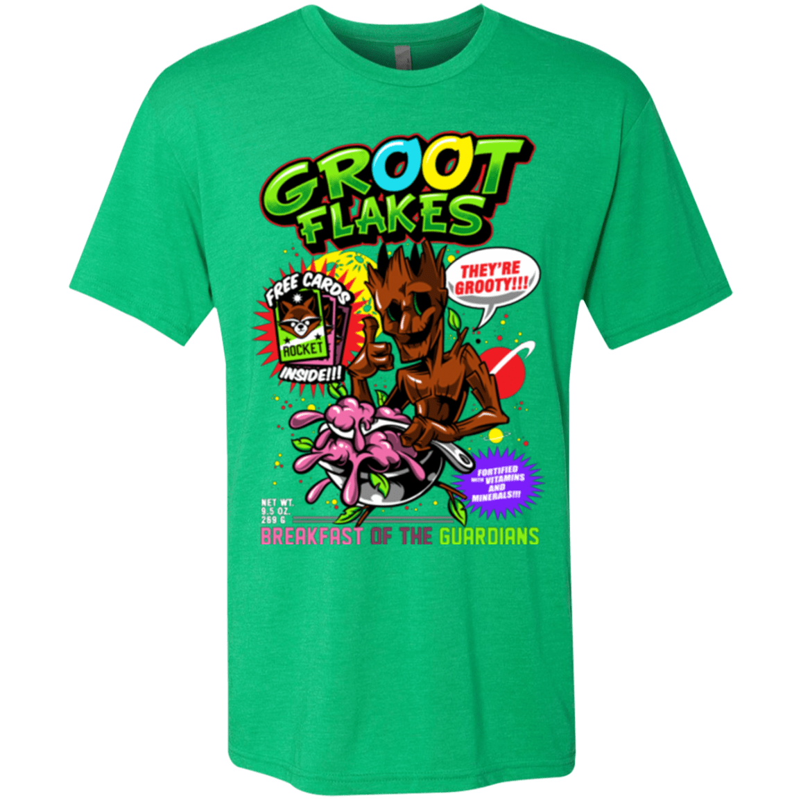 T-Shirts Envy / Small Groot Flakes Men's Triblend T-Shirt