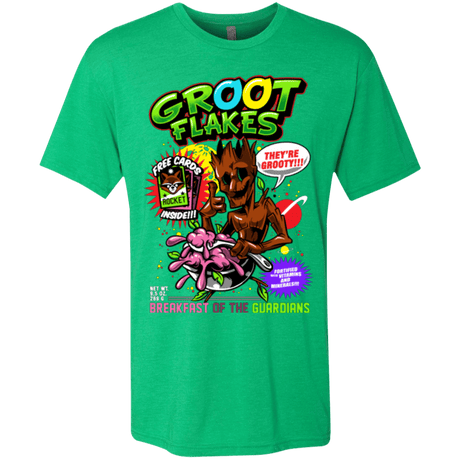 T-Shirts Envy / Small Groot Flakes Men's Triblend T-Shirt