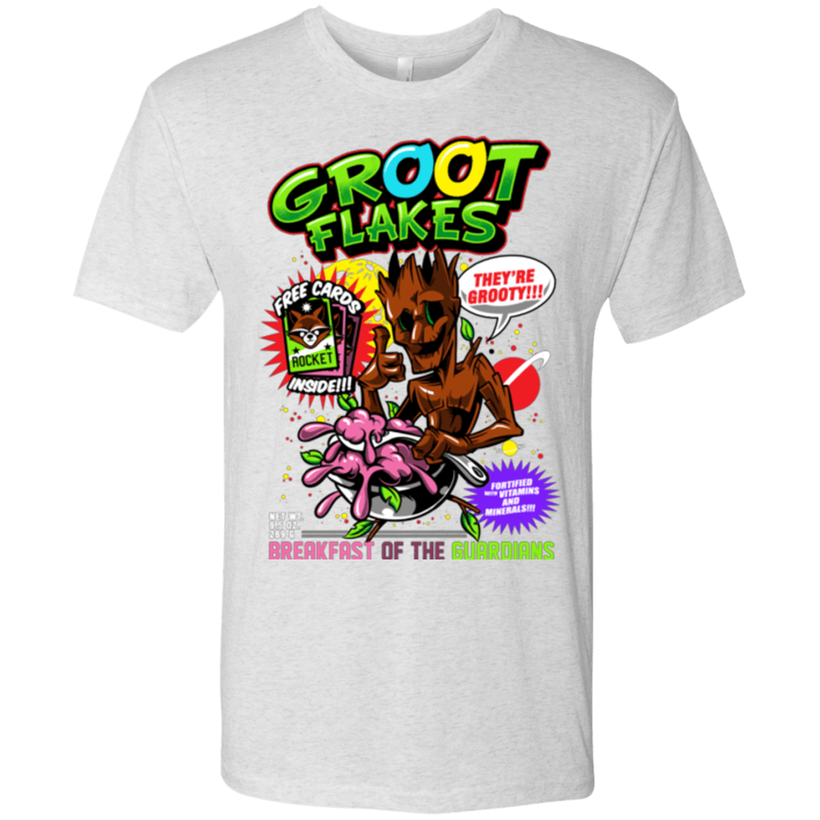 T-Shirts Heather White / Small Groot Flakes Men's Triblend T-Shirt