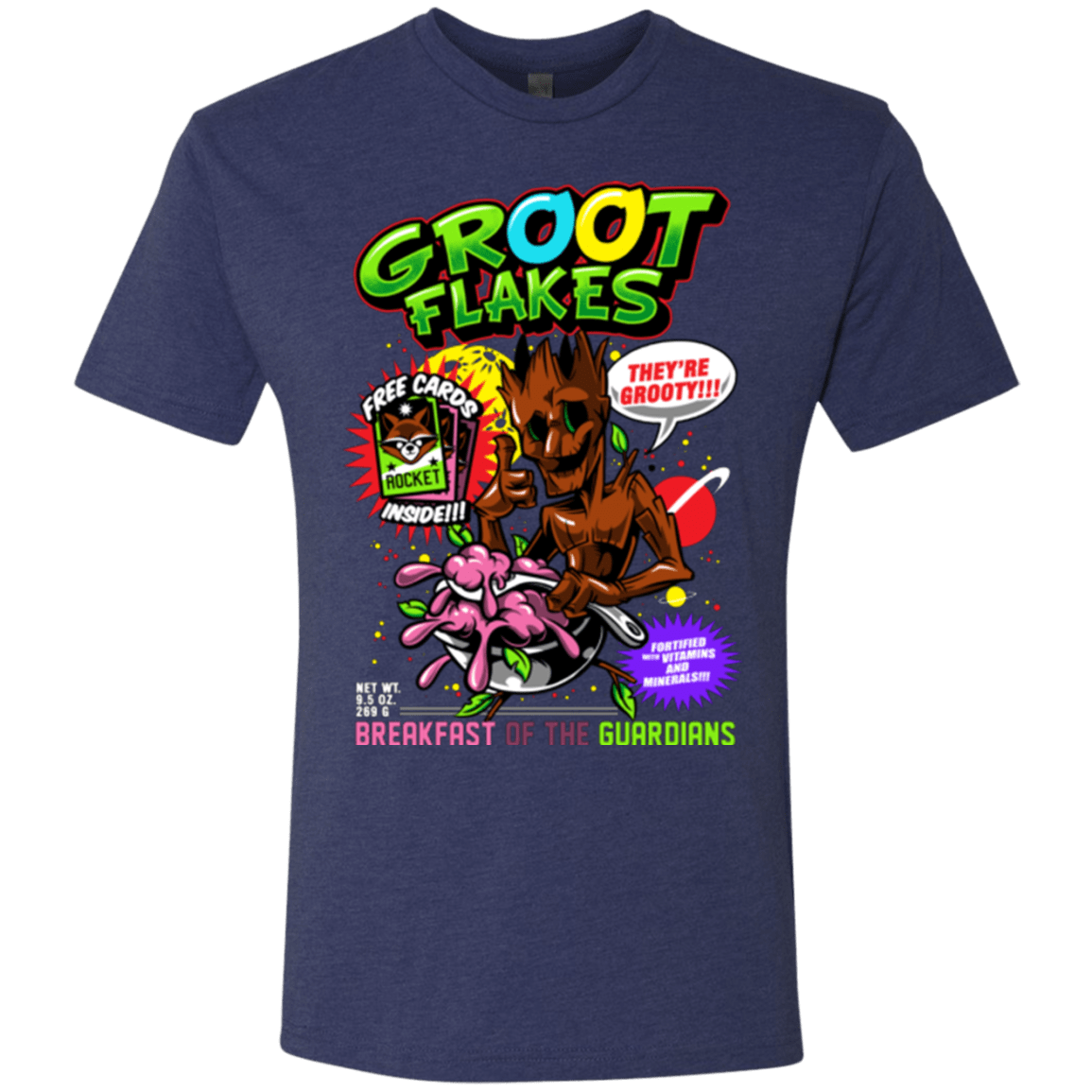 T-Shirts Vintage Navy / Small Groot Flakes Men's Triblend T-Shirt