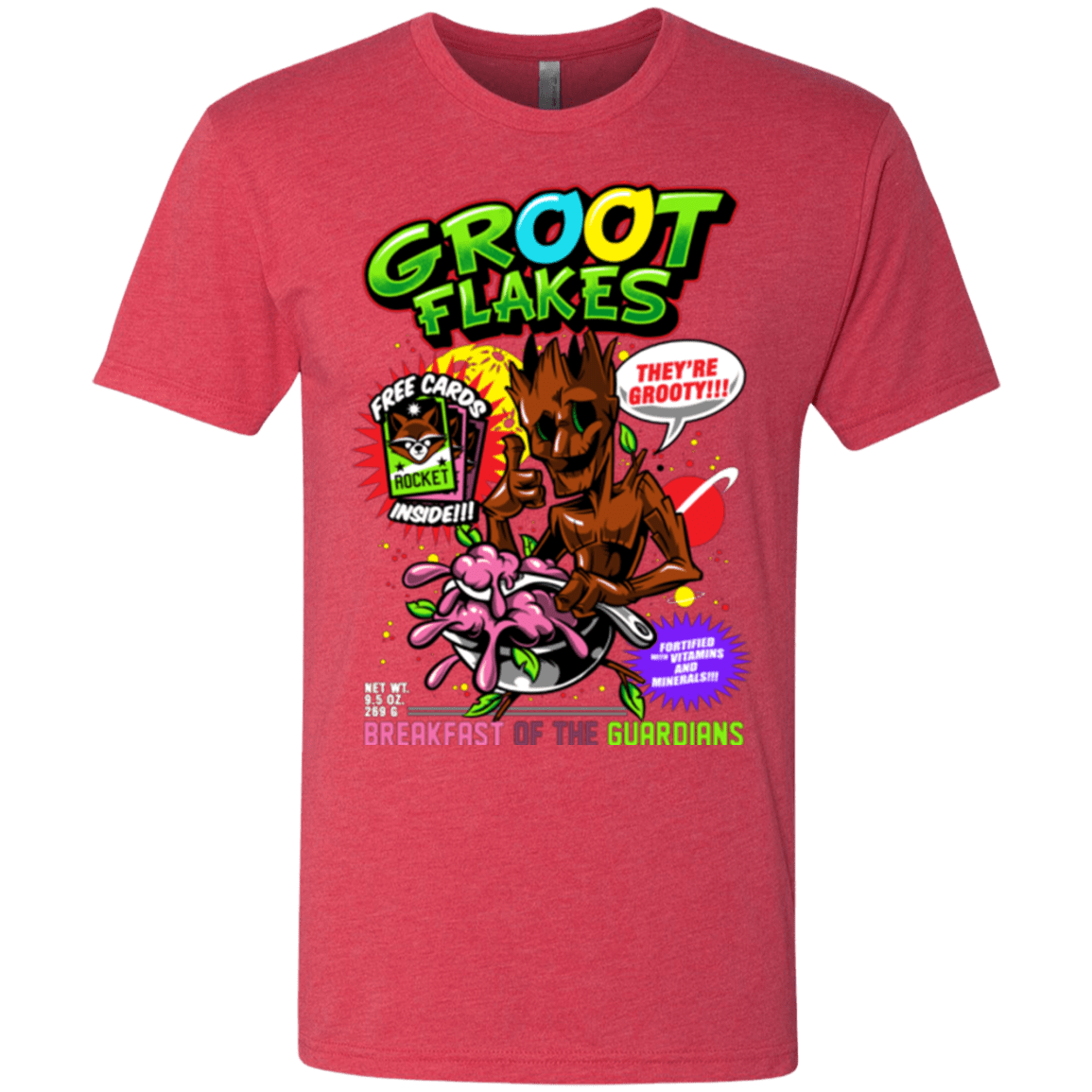 T-Shirts Vintage Red / Small Groot Flakes Men's Triblend T-Shirt