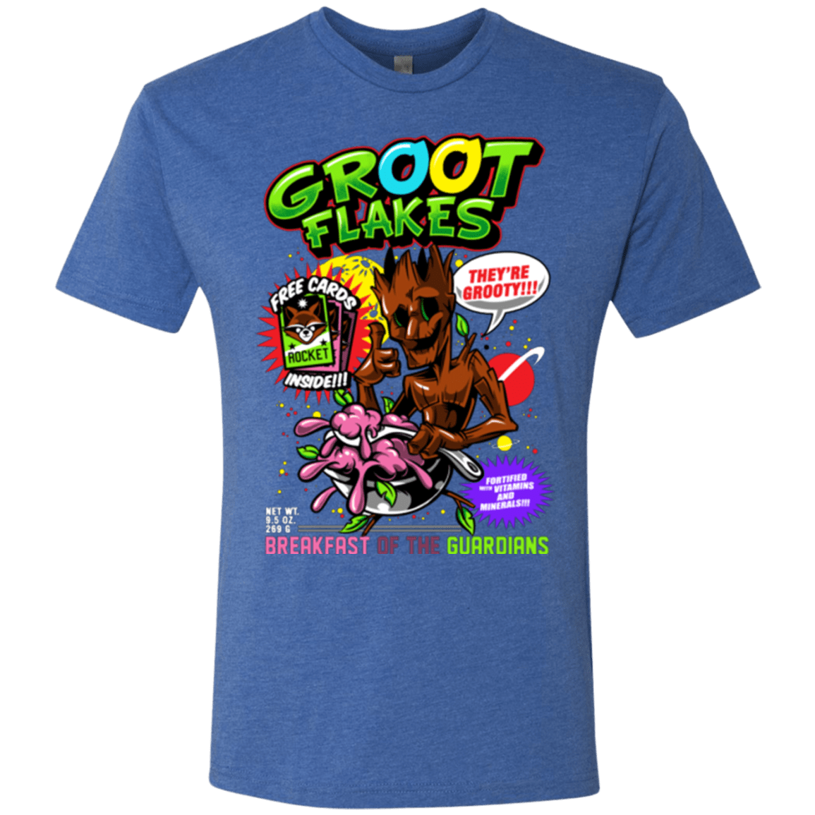 T-Shirts Vintage Royal / Small Groot Flakes Men's Triblend T-Shirt