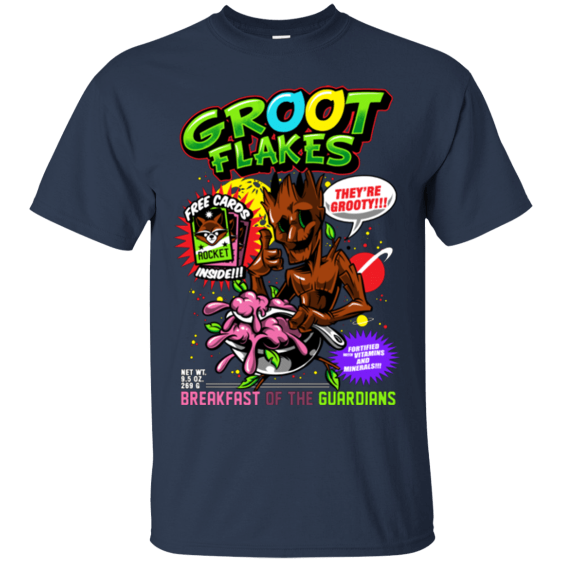 T-Shirts Navy / Small Groot Flakes T-Shirt