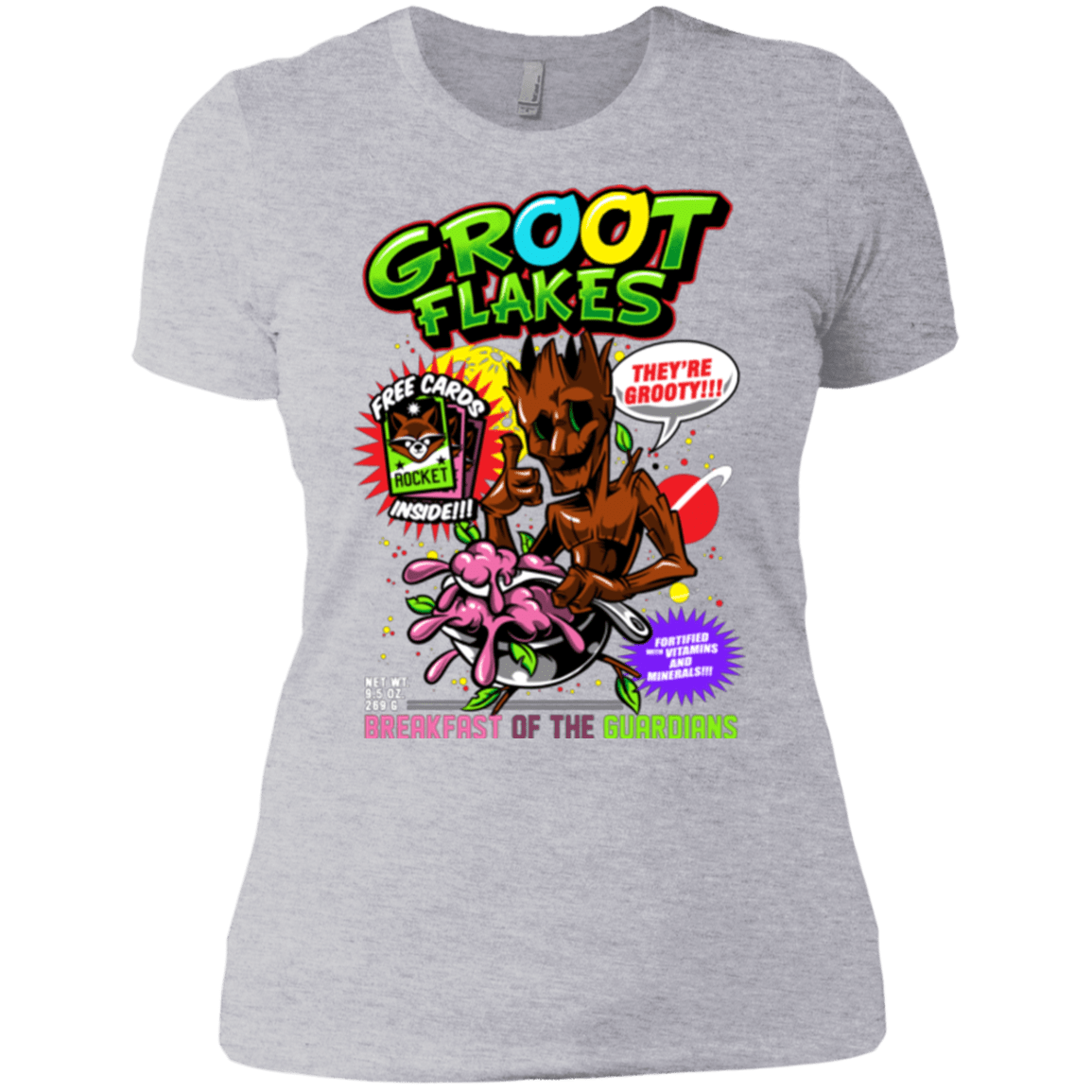 T-Shirts Heather Grey / X-Small Groot Flakes Women's Premium T-Shirt