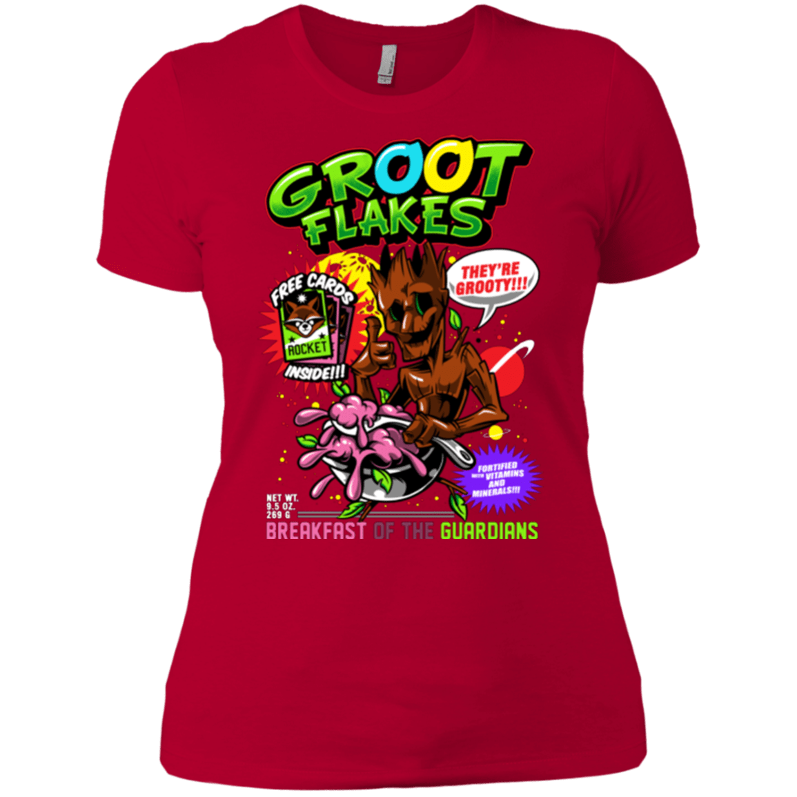 T-Shirts Red / X-Small Groot Flakes Women's Premium T-Shirt