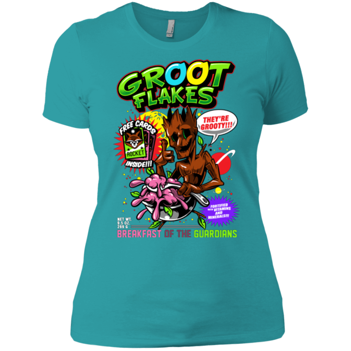 T-Shirts Tahiti Blue / X-Small Groot Flakes Women's Premium T-Shirt