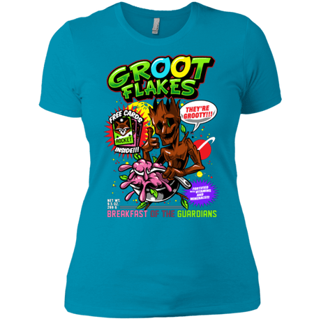 T-Shirts Turquoise / X-Small Groot Flakes Women's Premium T-Shirt