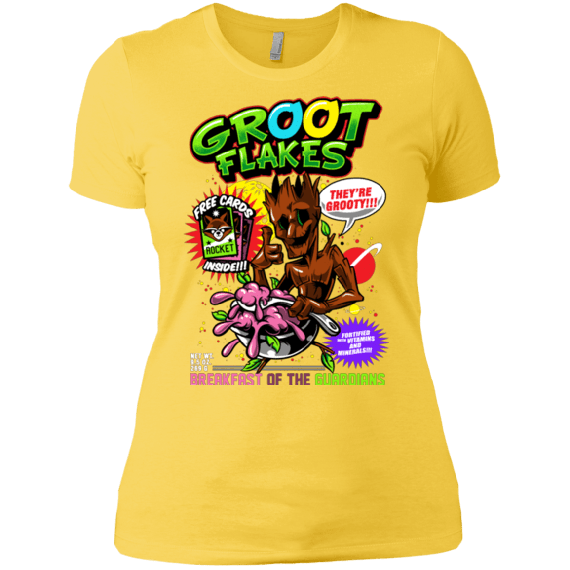 T-Shirts Vibrant Yellow / X-Small Groot Flakes Women's Premium T-Shirt