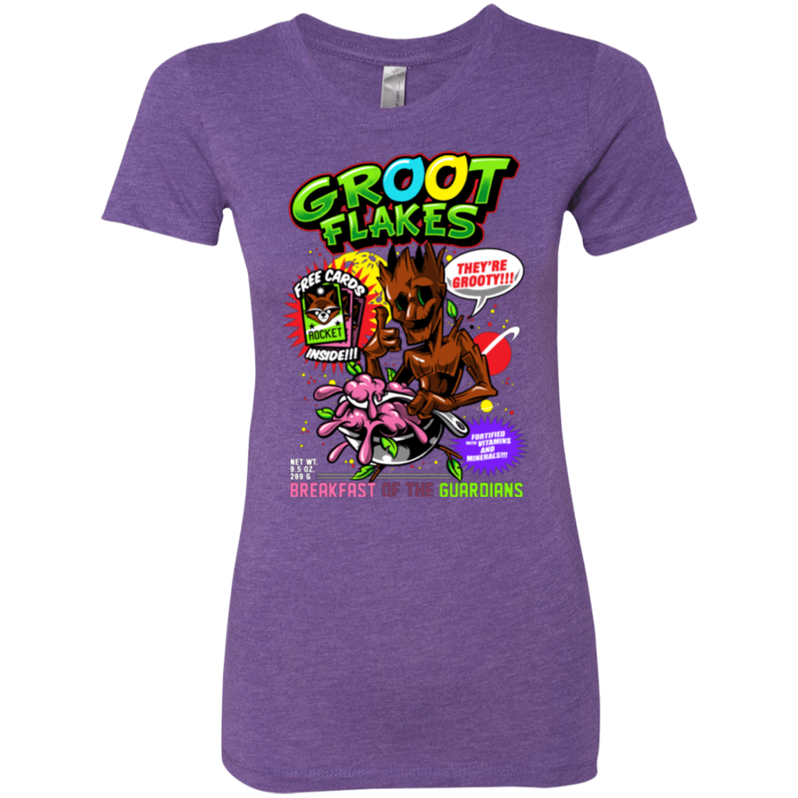 T-Shirts Purple Rush / Small Groot Flakes Women's Triblend T-Shirt