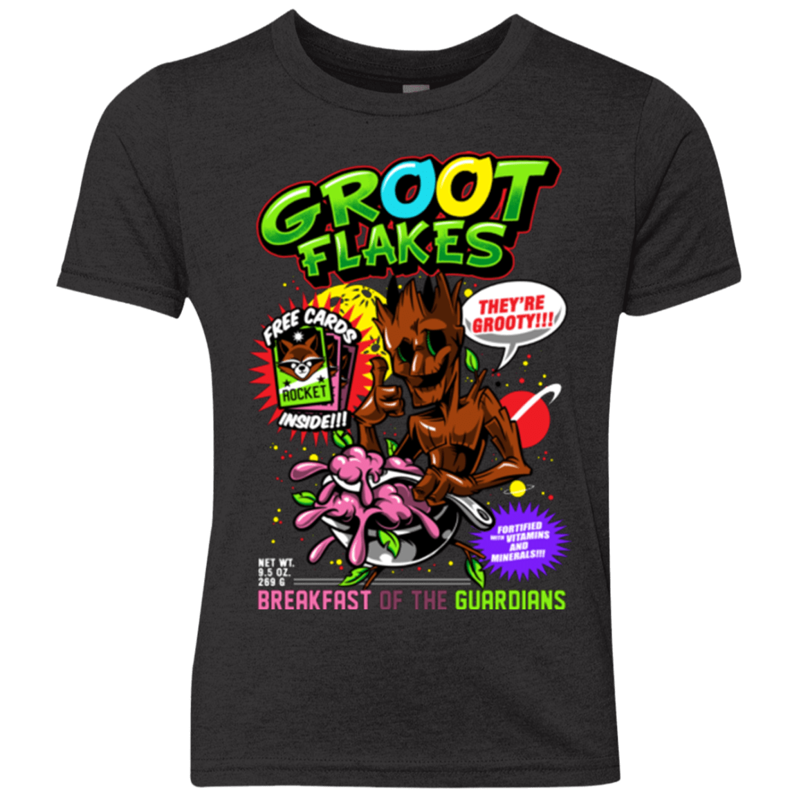 T-Shirts Vintage Black / YXS Groot Flakes Youth Triblend T-Shirt