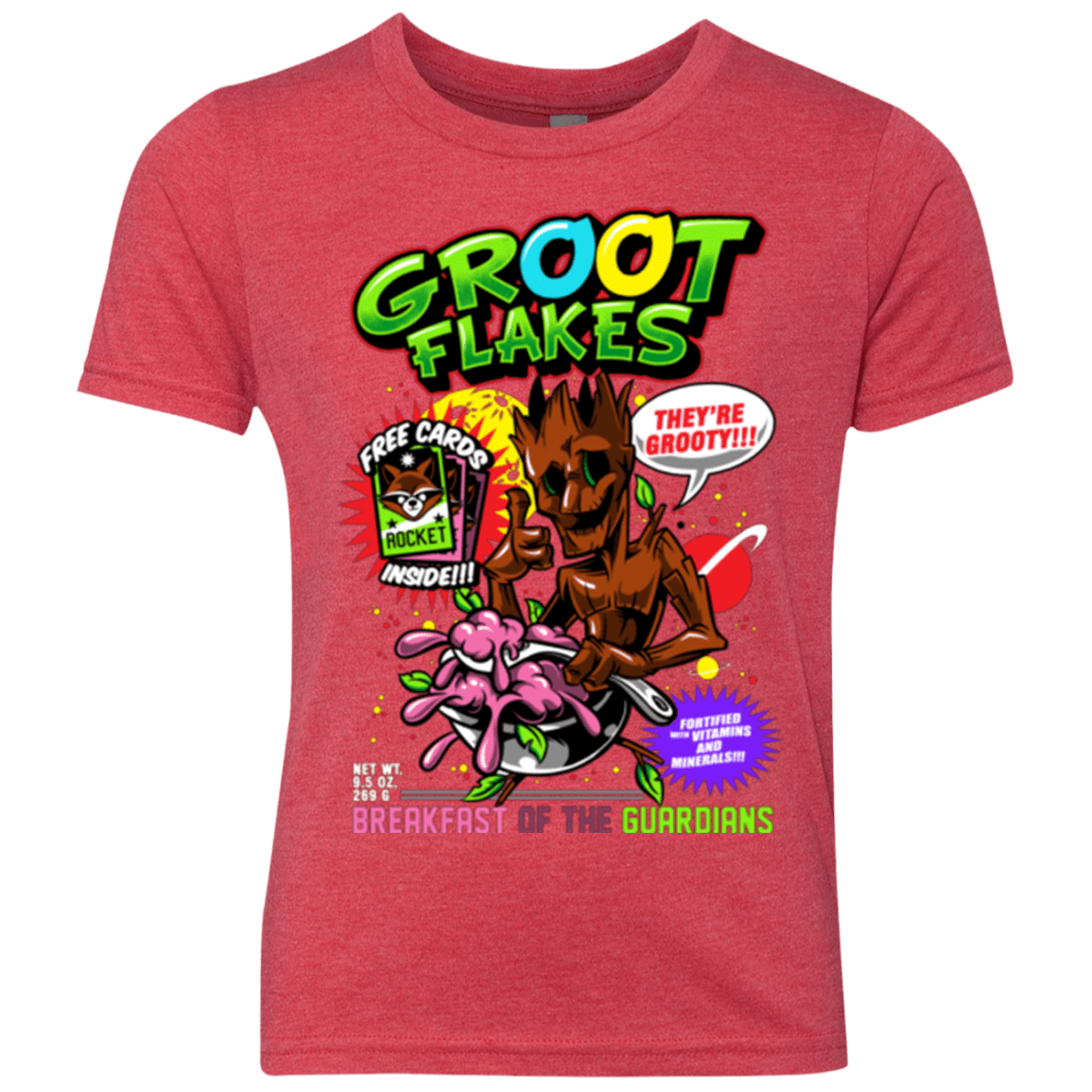 T-Shirts Vintage Red / YXS Groot Flakes Youth Triblend T-Shirt