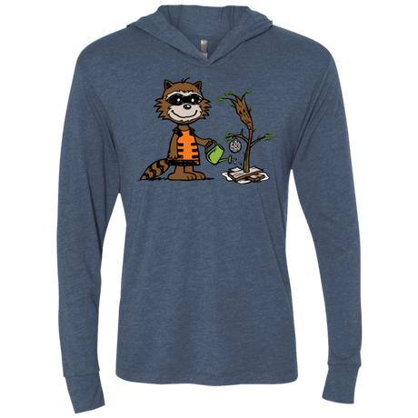 T-Shirts Indigo / X-Small Groot Grief Triblend Long Sleeve Hoodie Tee