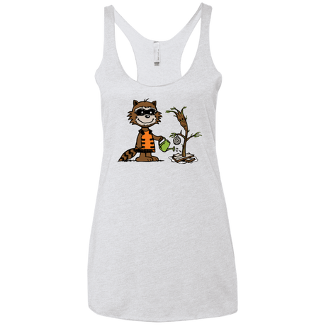 T-Shirts Heather White / X-Small Groot Grief Women's Triblend Racerback Tank