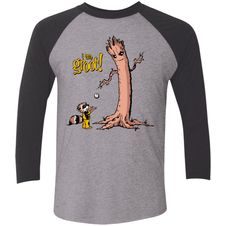 T-Shirts Premium Heather/ Vintage Black / X-Small Groot Is Giving Men's Triblend 3/4 Sleeve