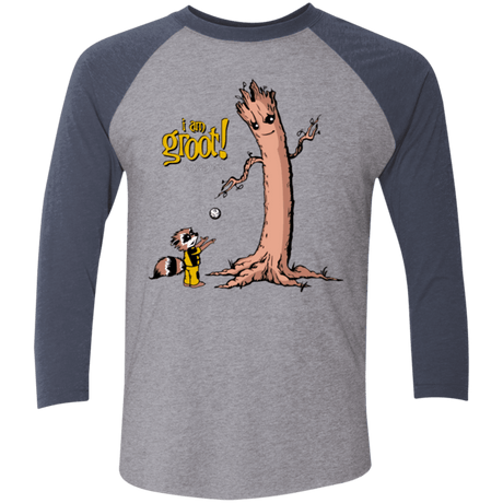 T-Shirts Premium Heather/ Vintage Navy / X-Small Groot Is Giving Men's Triblend 3/4 Sleeve