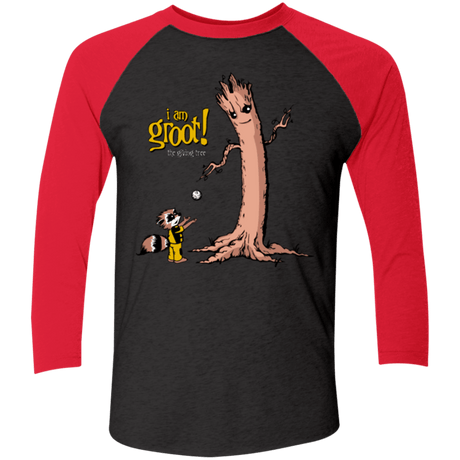 T-Shirts Vintage Black/Vintage Red / X-Small Groot Is Giving Men's Triblend 3/4 Sleeve
