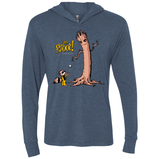 T-Shirts Indigo / X-Small Groot Is Giving Triblend Long Sleeve Hoodie Tee