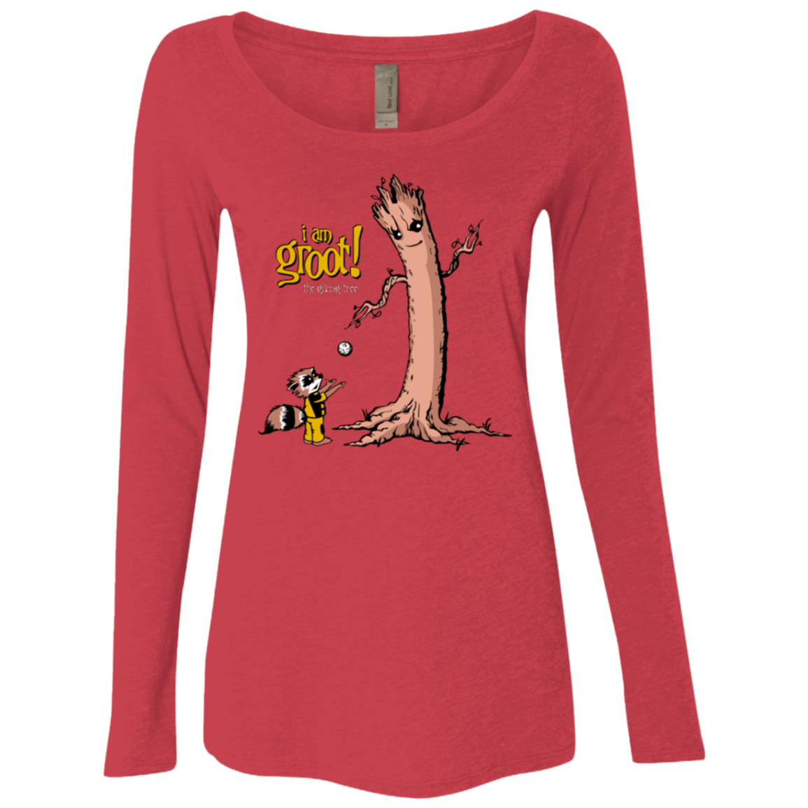 T-Shirts Vintage Red / Small Groot Is Giving Women's Triblend Long Sleeve Shirt