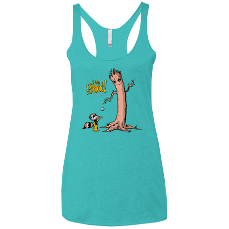 T-Shirts Tahiti Blue / X-Small Groot Is Giving Women's Triblend Racerback Tank