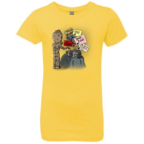 T-Shirts Vibrant Yellow / YXS Groot No Touch Girls Premium T-Shirt