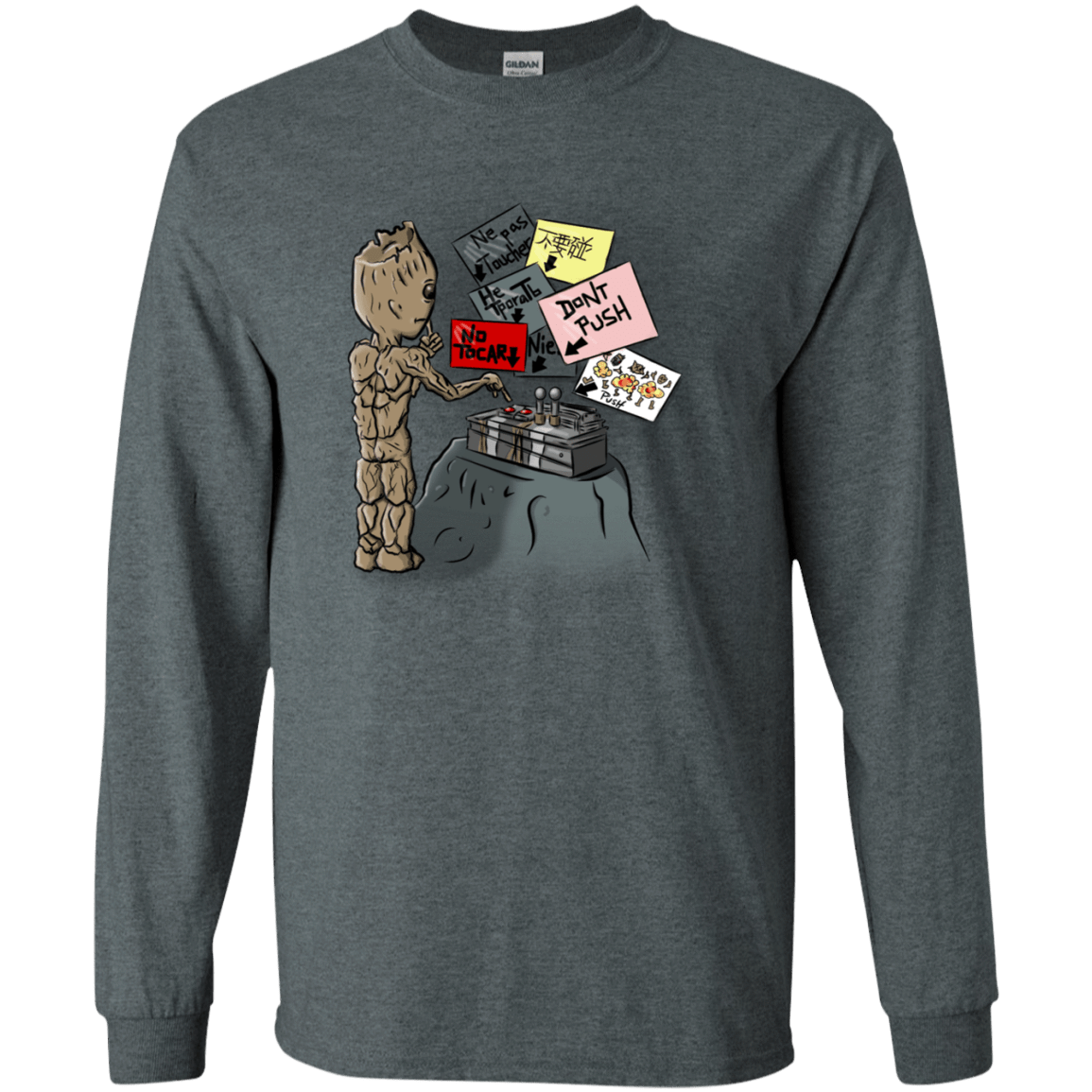 T-Shirts Dark Heather / S Groot No Touch Men's Long Sleeve T-Shirt