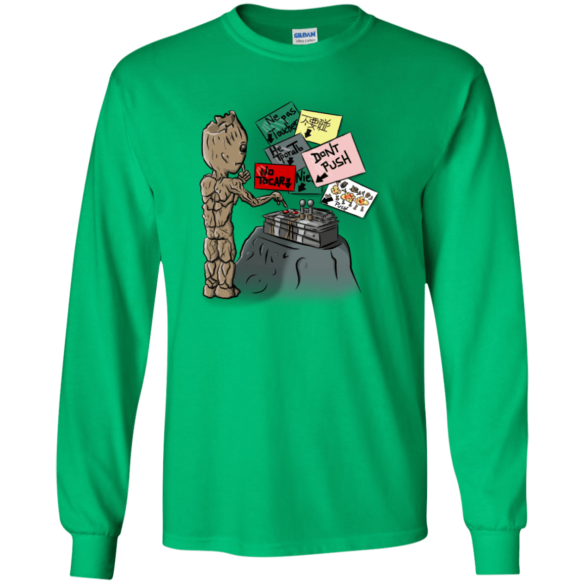 T-Shirts Irish Green / S Groot No Touch Men's Long Sleeve T-Shirt