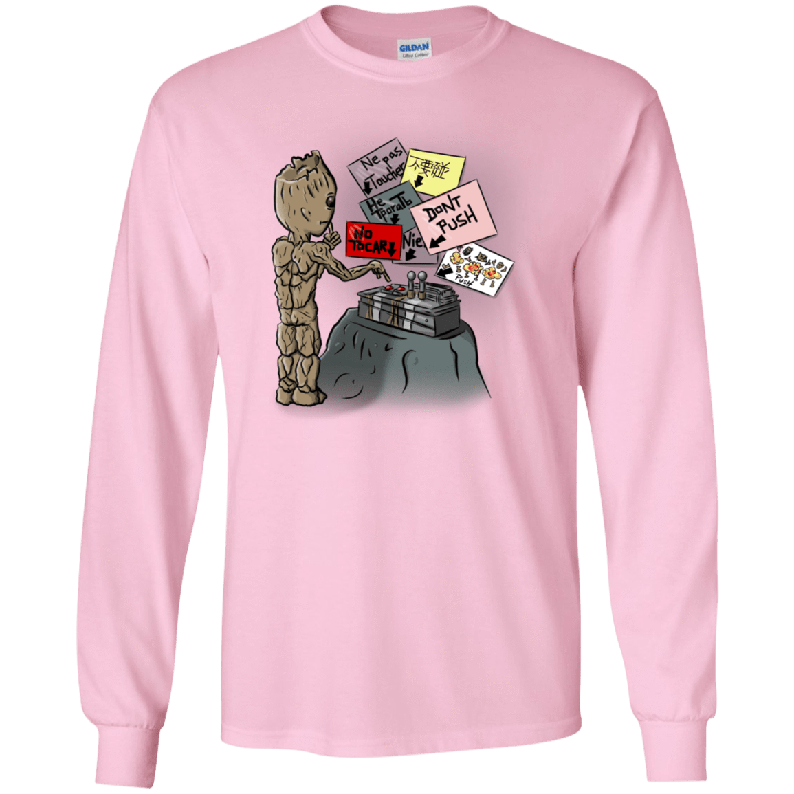 T-Shirts Light Pink / S Groot No Touch Men's Long Sleeve T-Shirt