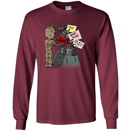 T-Shirts Maroon / S Groot No Touch Men's Long Sleeve T-Shirt