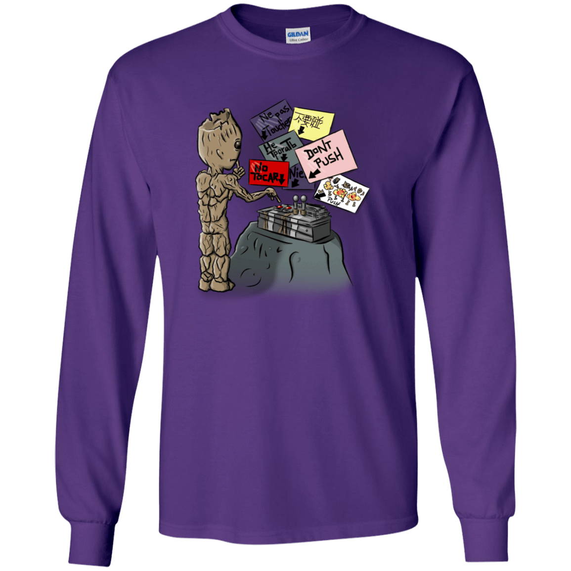 T-Shirts Purple / S Groot No Touch Men's Long Sleeve T-Shirt