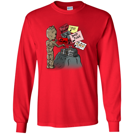 T-Shirts Red / S Groot No Touch Men's Long Sleeve T-Shirt