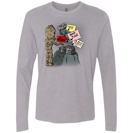 T-Shirts Heather Grey / S Groot No Touch Men's Premium Long Sleeve