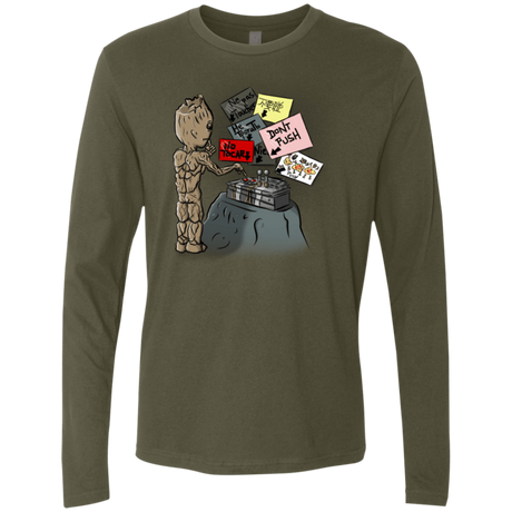 T-Shirts Military Green / S Groot No Touch Men's Premium Long Sleeve