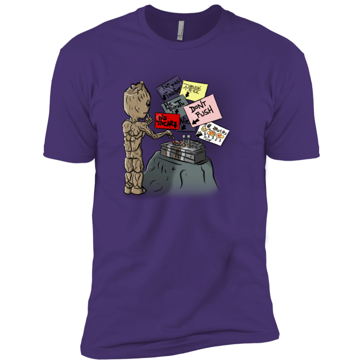T-Shirts Purple Rush/ / X-Small Groot No Touch Men's Premium T-Shirt