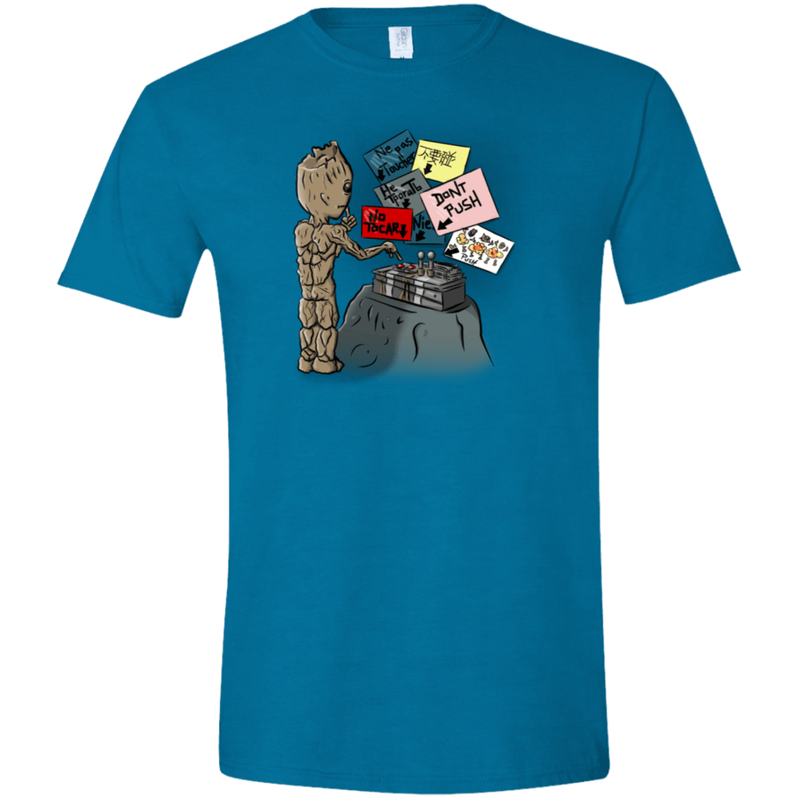 T-Shirts Antique Sapphire / S Groot No Touch Men's Semi-Fitted Softstyle