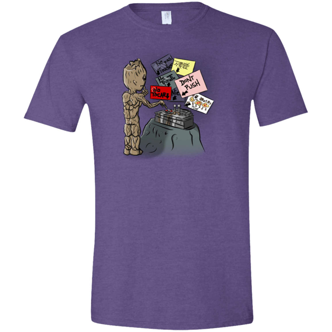 T-Shirts Heather Purple / S Groot No Touch Men's Semi-Fitted Softstyle
