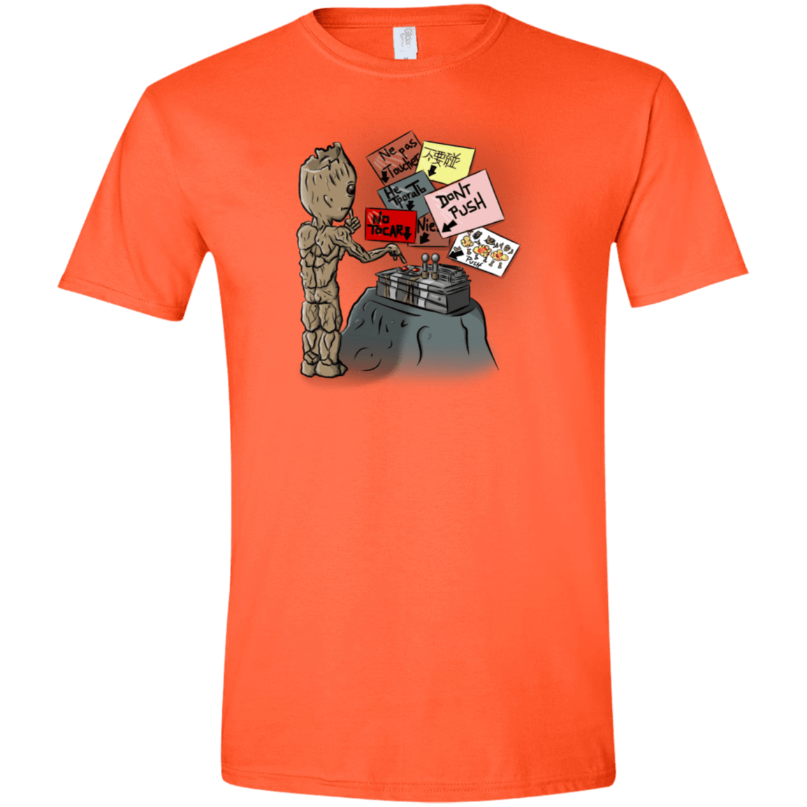 T-Shirts Orange / S Groot No Touch Men's Semi-Fitted Softstyle