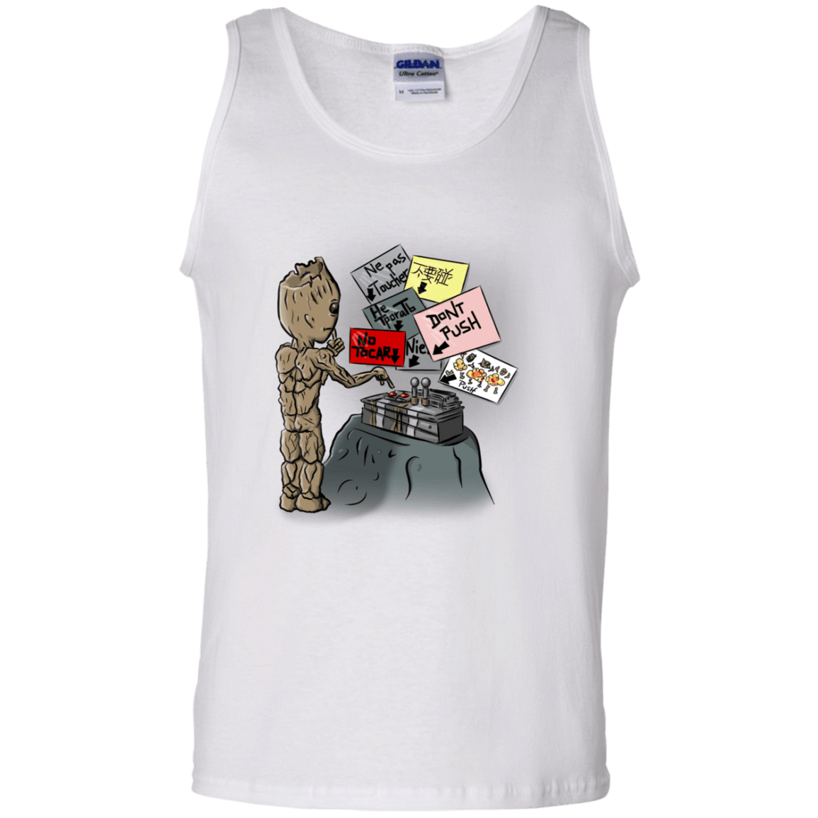 T-Shirts White / S Groot No Touch Men's Tank Top