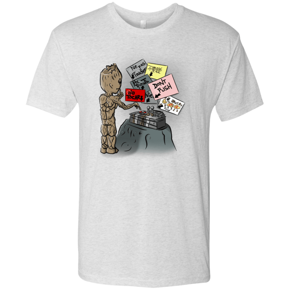 T-Shirts Heather White / S Groot No Touch Men's Triblend T-Shirt
