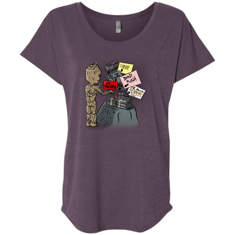 T-Shirts Vintage Purple / X-Small Groot No Touch Triblend Dolman Sleeve