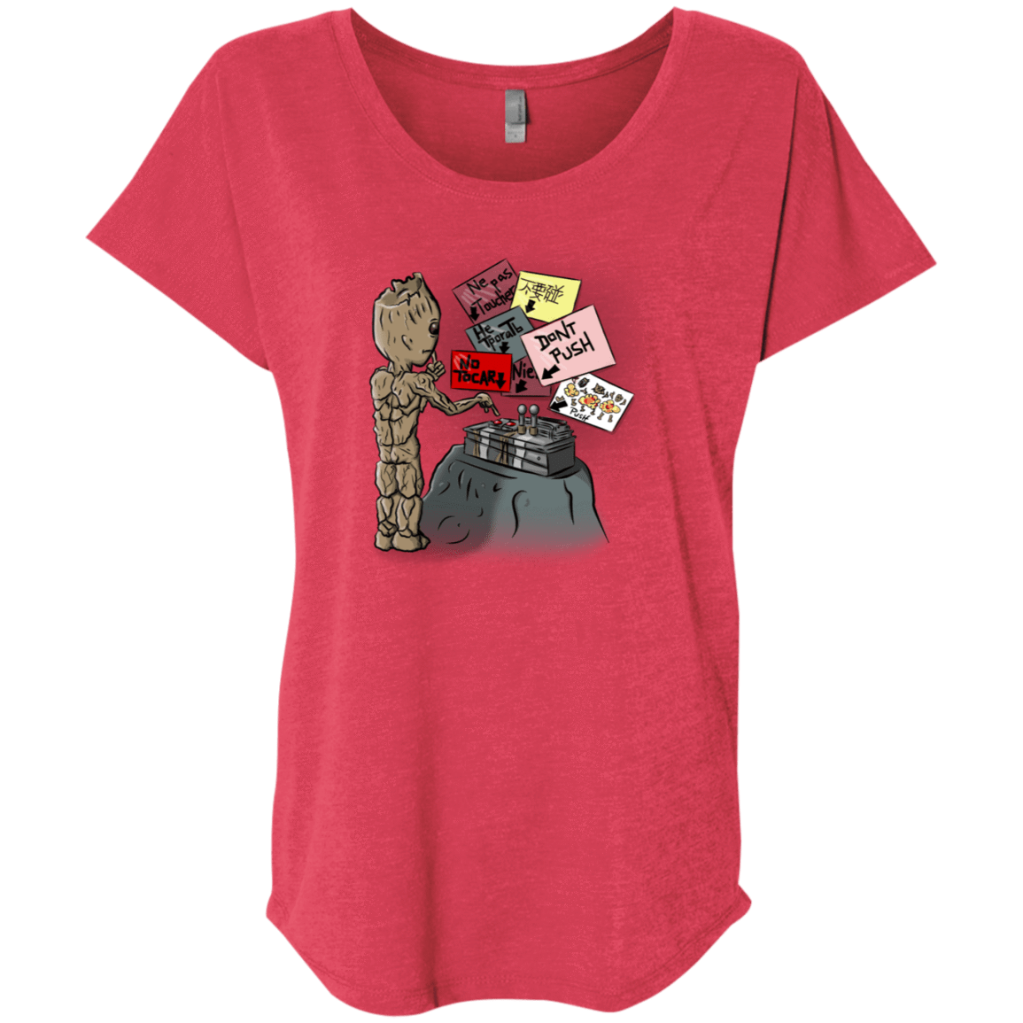 T-Shirts Vintage Red / X-Small Groot No Touch Triblend Dolman Sleeve