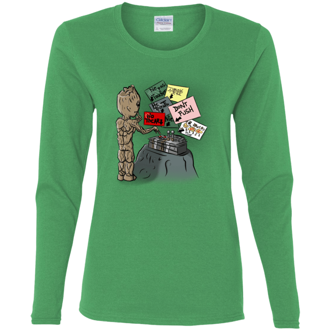 T-Shirts Irish Green / S Groot No Touch Women's Long Sleeve T-Shirt