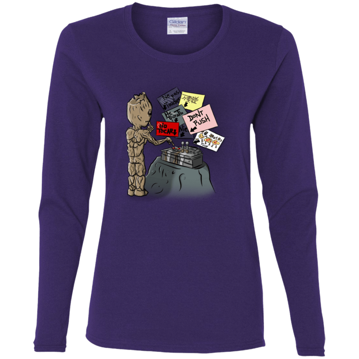 T-Shirts Purple / S Groot No Touch Women's Long Sleeve T-Shirt