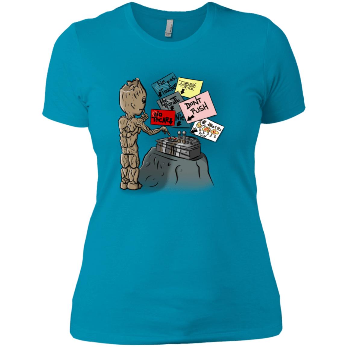 T-Shirts Turquoise / X-Small Groot No Touch Women's Premium T-Shirt